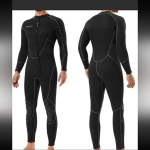 Seaskin Wetsuit full body Black Grey Mens XL
